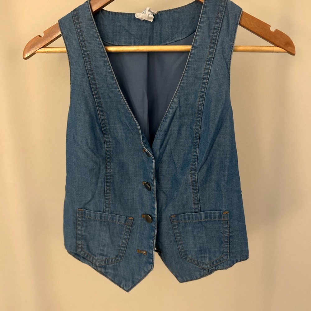 Sigrid Olsen Blue Denim Vest